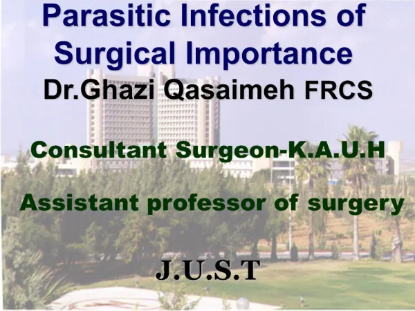 Parasitic Infections of Surgical Importance