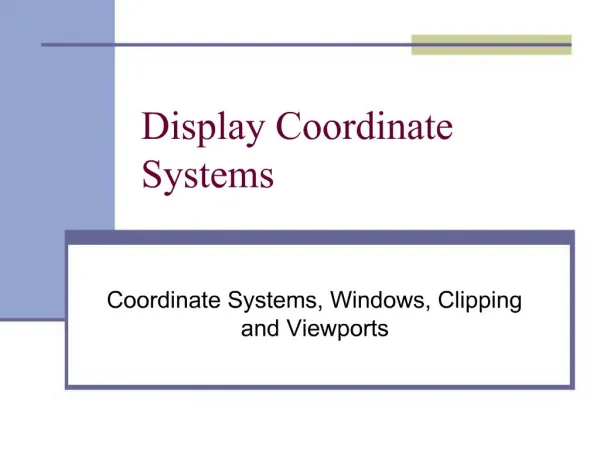 Display Coordinate Systems