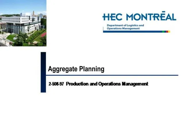 Aggregate Planning