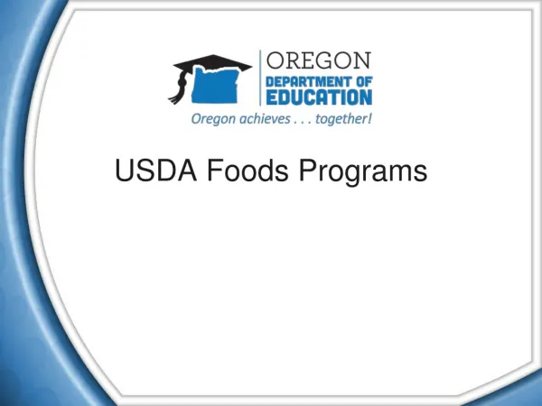USDA Foods Programs