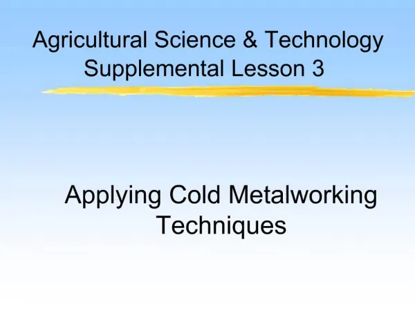 Agricultural Science Technology Supplemental Lesson 3