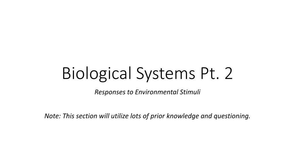 biological systems pt 2