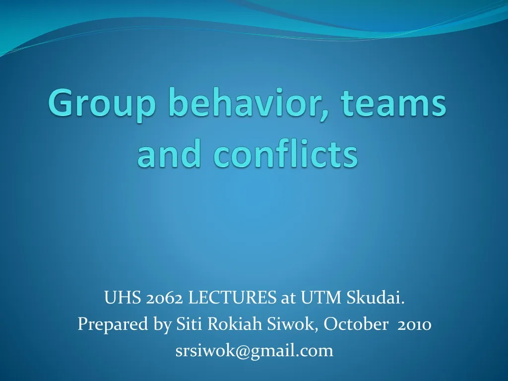 group behavior teams and conflicts