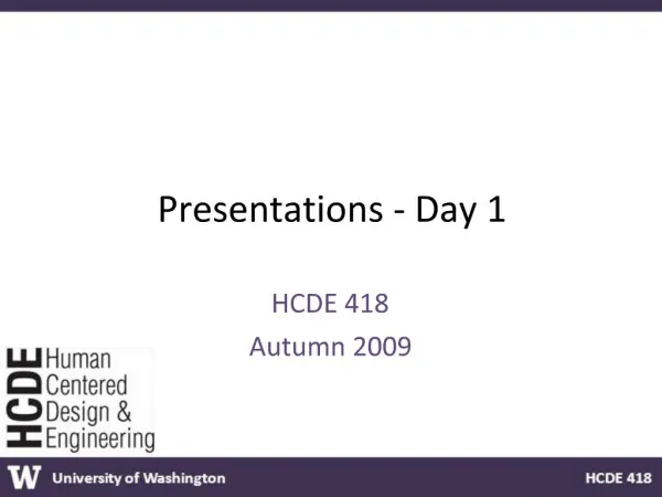 Presentations - Day 1