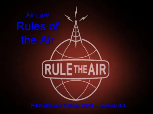 Air Law Rules of the Air