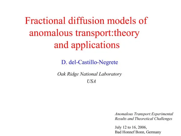 Fractional diffusion models of anomalous transport:theory and applications