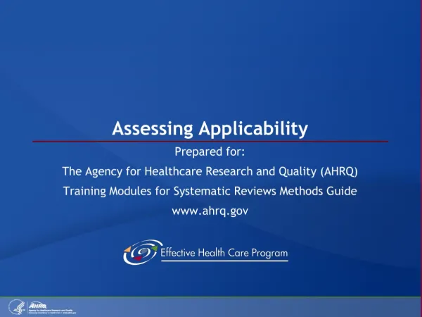 Assessing Applicability