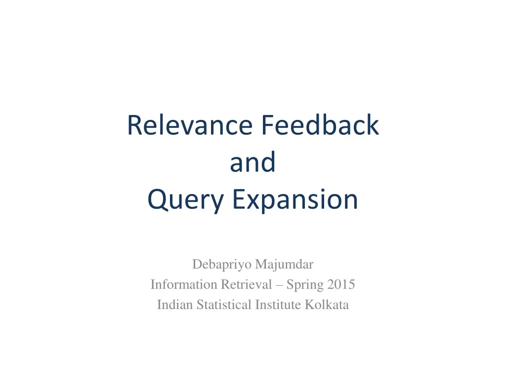 relevance feedback and query expansion