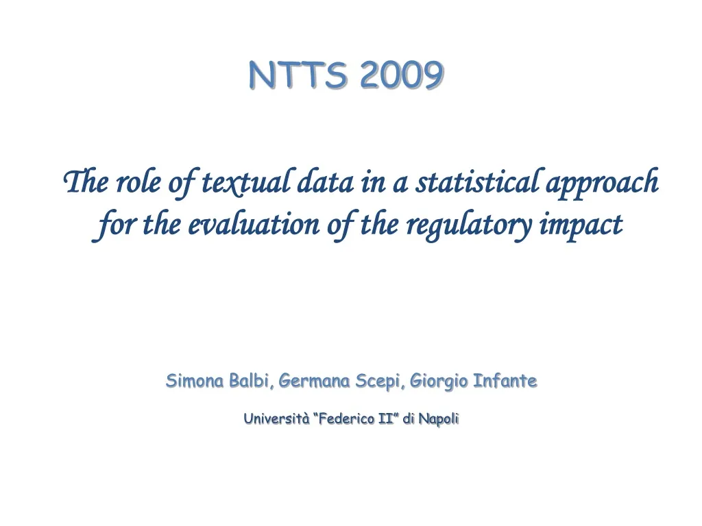 the role of textual data in a statistical approach for the evaluation of the regulatory impact