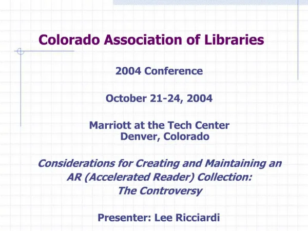 Colorado Association of Libraries