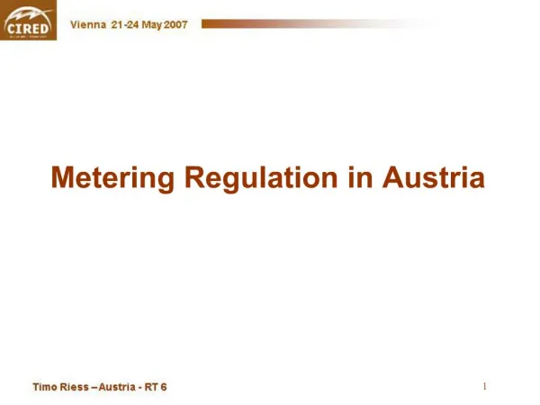 Metering Regulation in Austria