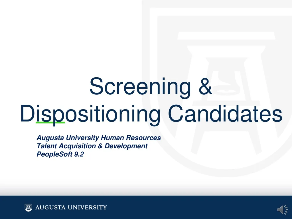 screening dispositioning candidates