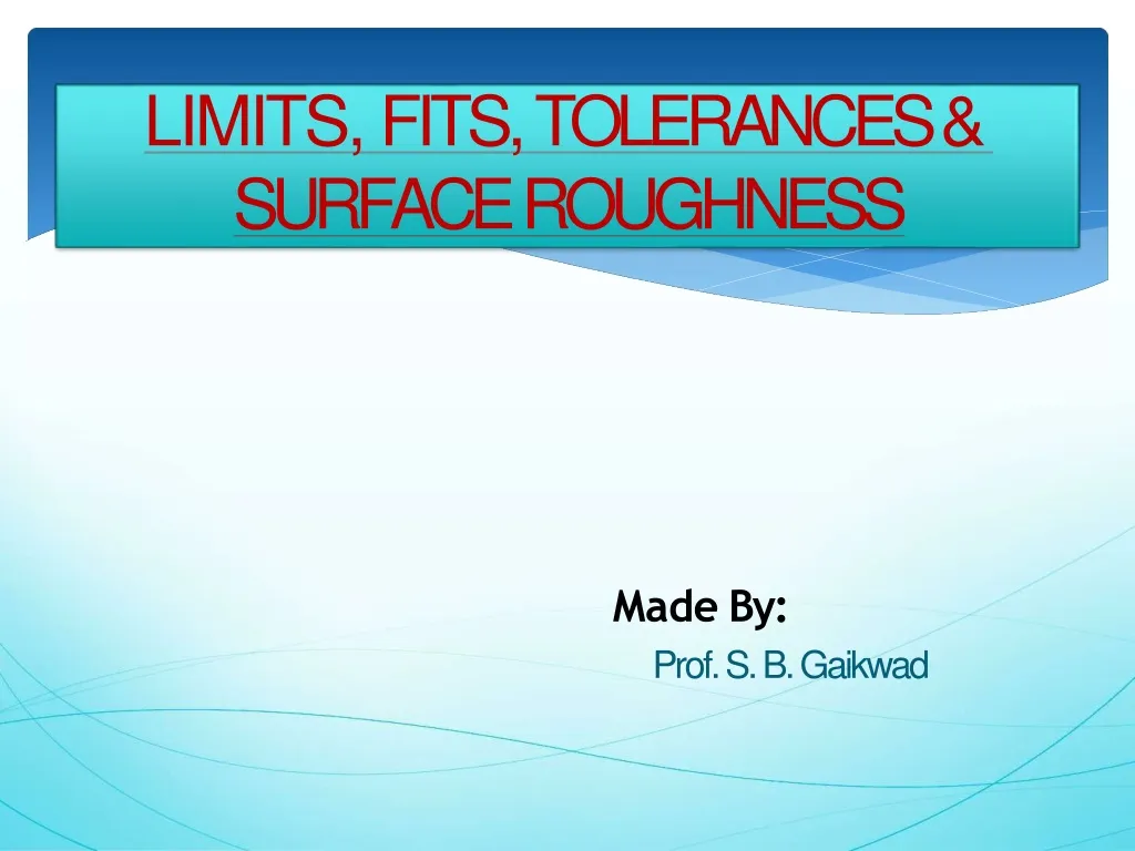 limits fits tolerances surface roughness