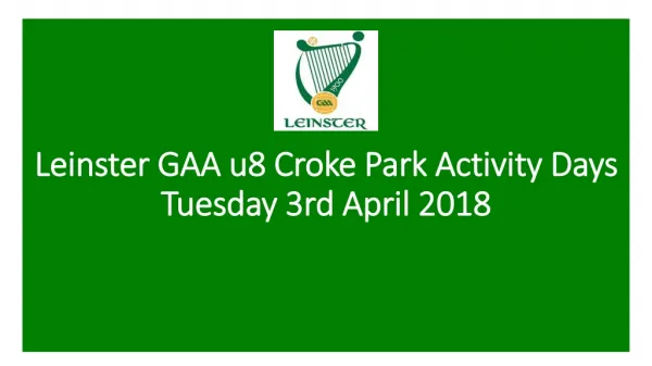 Leinster GAA u8 Croke Park Activity Days Tuesday 3rd April 2018