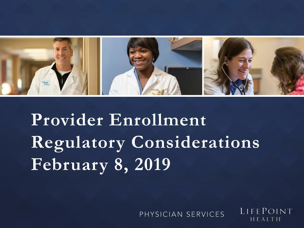 provider enrollment regulatory considerations