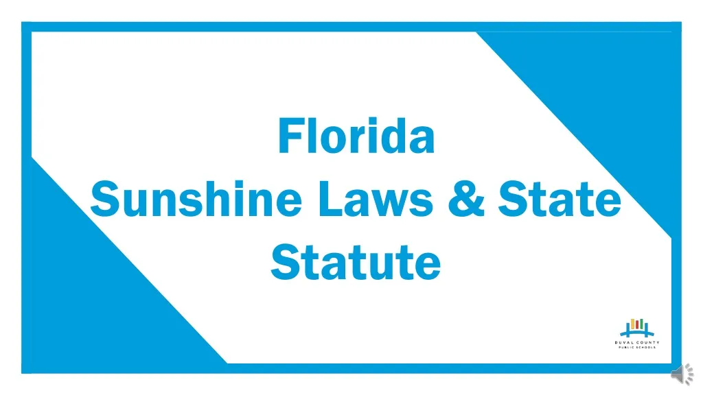 florida sunshine laws state statute