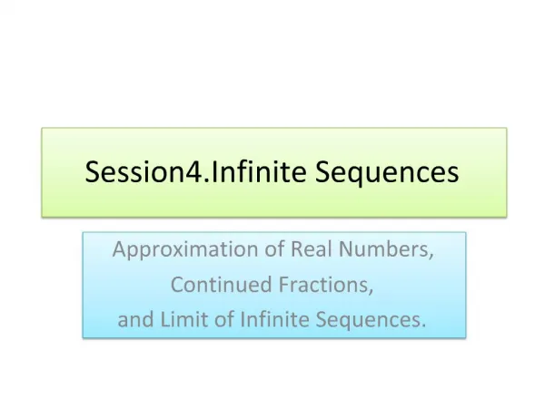 Session4.Infinite Sequences