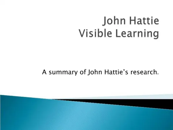 John Hattie Visible Learning