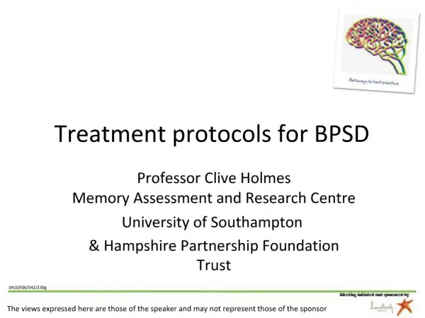 Treatment protocols for BPSD