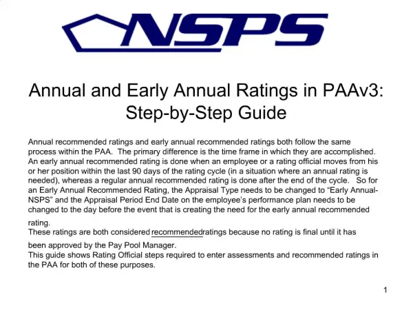 Annual and Early Annual Ratings in PAAv3: Step-by-Step Guide