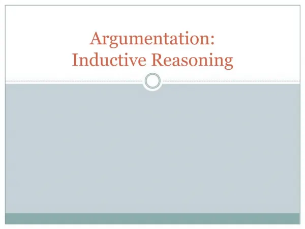 Argumentation: Inductive Reasoning