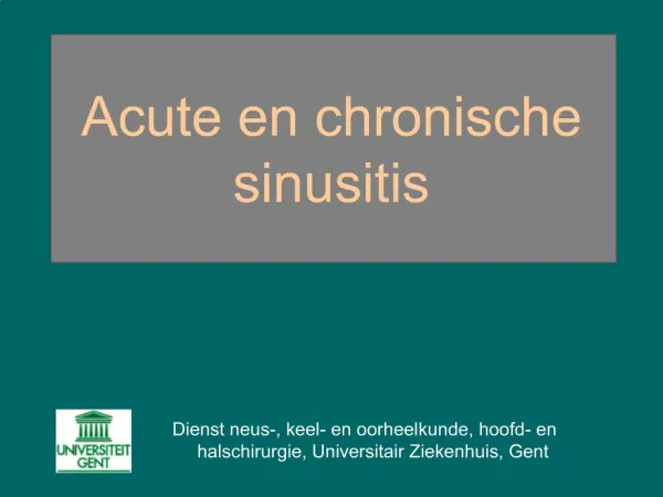 Acute en chronische sinusitis