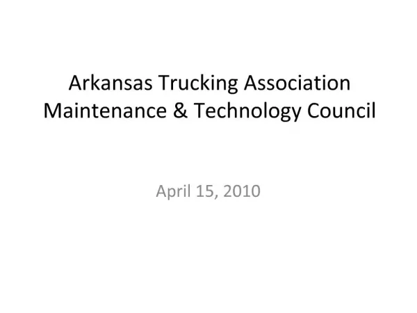 Arkansas Trucking Association Maintenance Technology Council