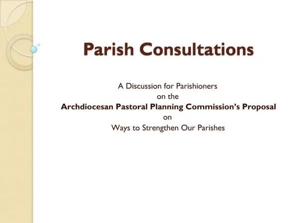 Parish Consultations