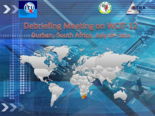 Debriefing Meeting on WCIT-12 Durban, South Africa, July 10 th , 2013