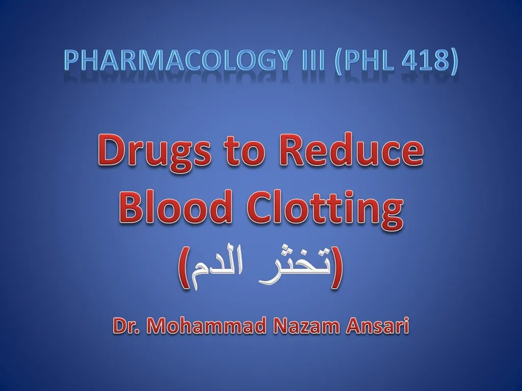 pharmacology iii phl 418