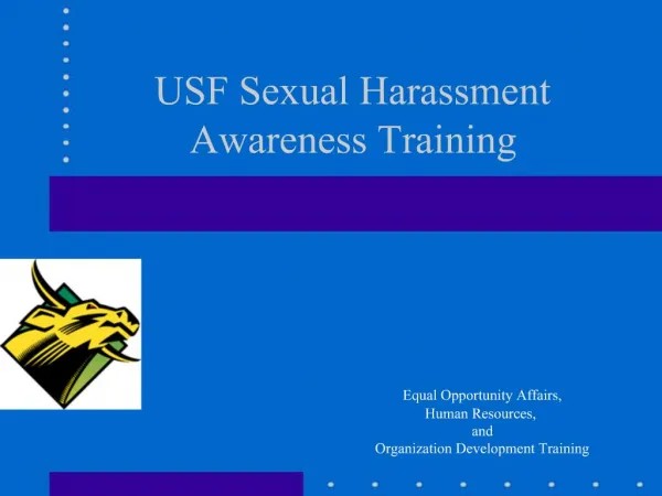 USF Sexual Harassment Awareness Training