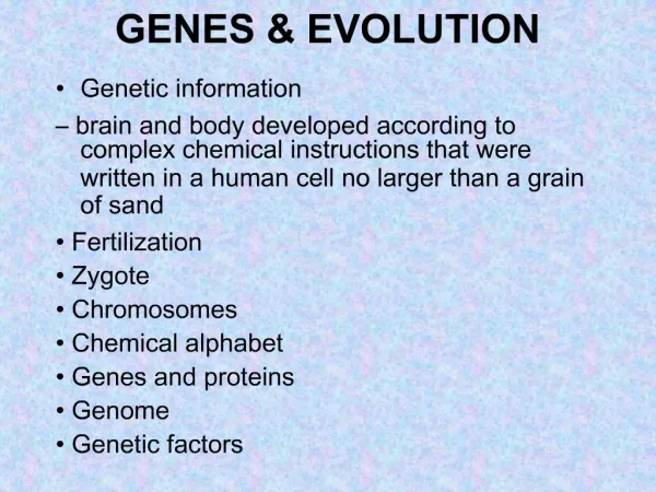GENES EVOLUTION