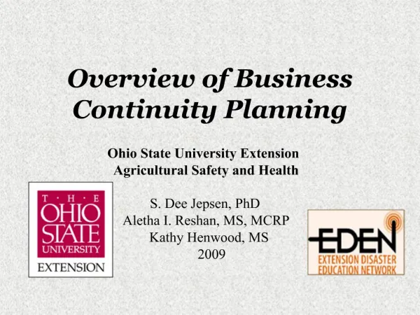 Overview of Business Continuity Planning