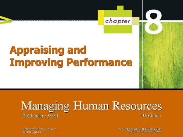 Appraising and Improving Performance