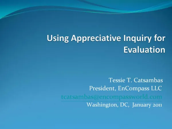 Using Appreciative Inquiry for Evaluation