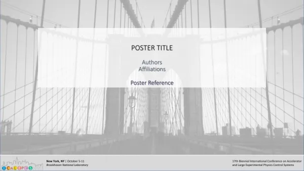 POSTER TITLE Authors Affiliations Poster Reference