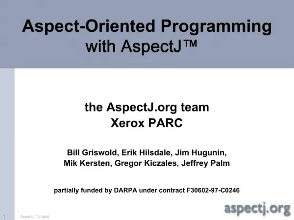 Aspect-Oriented Programming with AspectJ