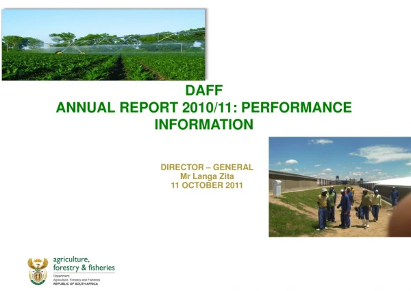 DAFF ANNUAL REPORT 2010/11: PERFORMANCE INFORMATION