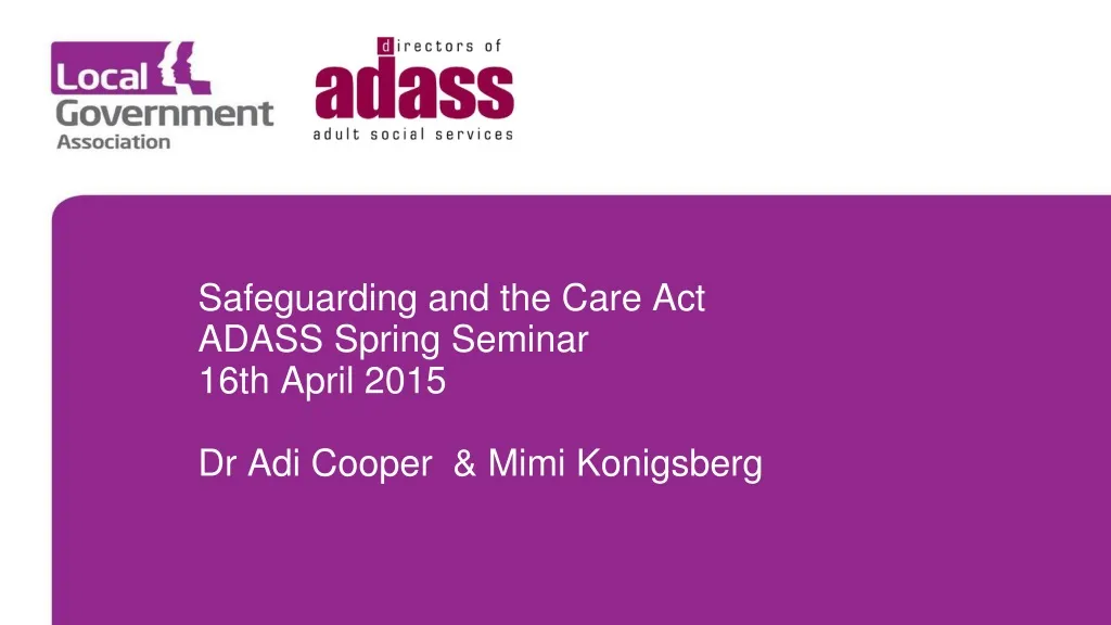 safeguarding and the care act adass spring