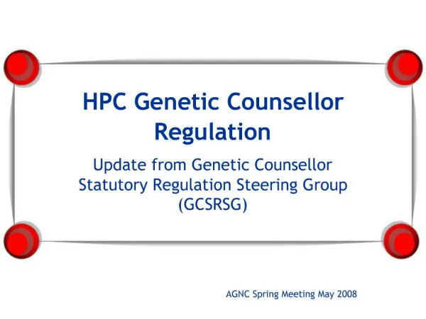 HPC Genetic Counsellor Regulation