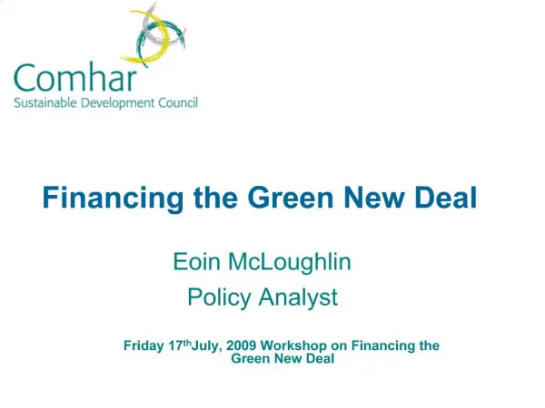 Financing the Green New Deal