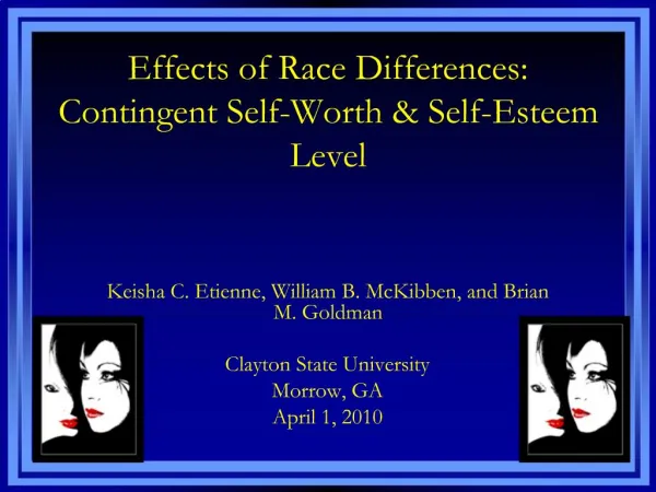 Effects of Race Differences: Contingent Self-Worth Self-Esteem Level