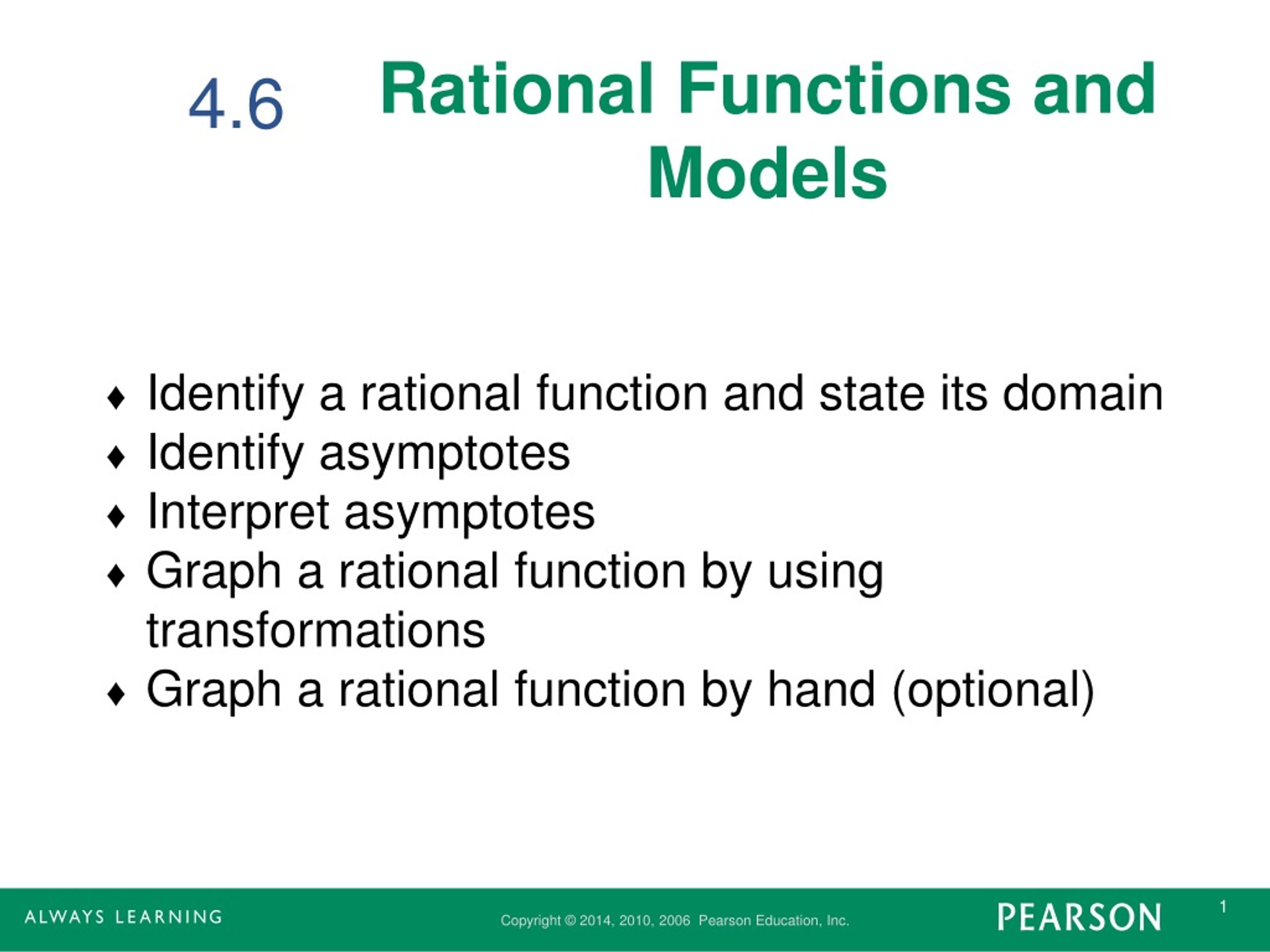 PPT - Rational Functions and Models PowerPoint Presentation, free ...