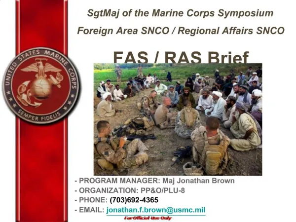 SgtMaj of the Marine Corps Symposium Foreign Area SNCO