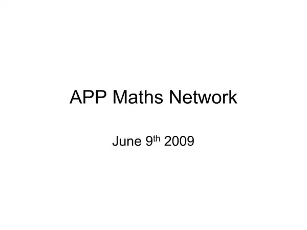 APP Maths Network