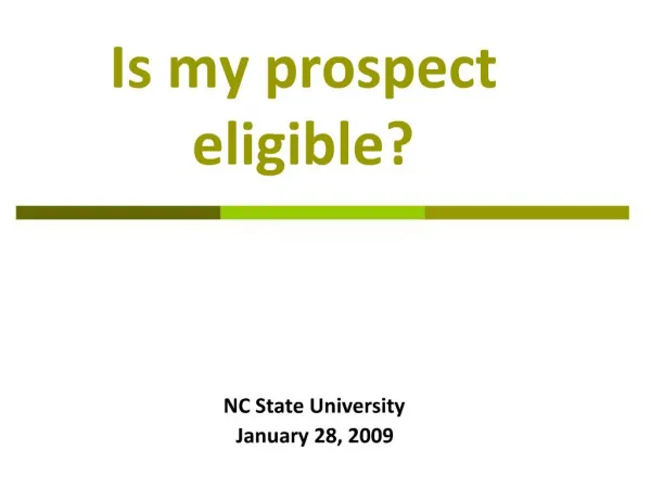 Is my prospect eligible