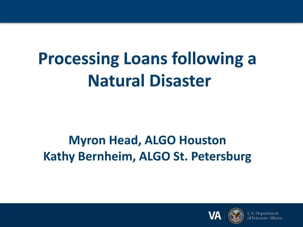 processing loans following a natural disaster