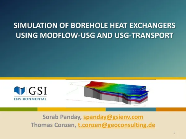 Simulation of Borehole Heat Exchangers using MODFLOW-USG and USG-Transport