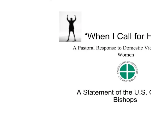 When I Call for Help A Pastoral Response to Domestic Violence Against Women