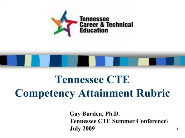 Tennessee CTE Competency Attainment Rubric